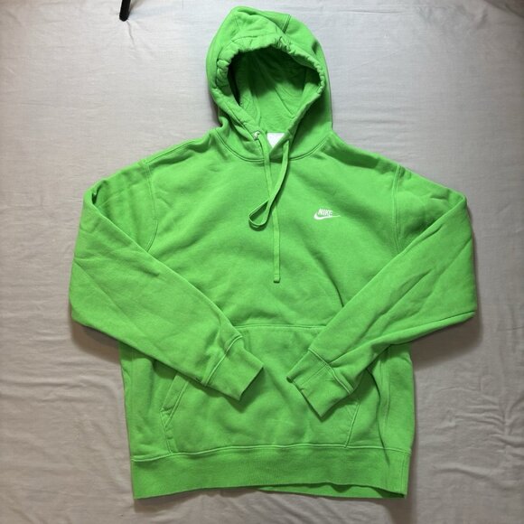 Nike Other - Nike Hoodie Men L Green Pullover Hood Sweatshirt Pocket Swoosh Embroidered
